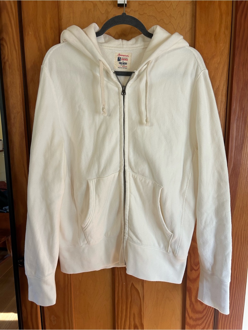 Champion by Todd Snyder White Zip Up Hoodie Men’s Medium